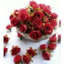 50pcs 3cm Artificial Silk Rose Bud Flower Heads Wedding Home DIY Decor Craft Red