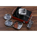 Backpacking Camping Cookware Pot Set Outdoor Mess Kit Stainless Steel Campi