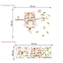 cute cat butterfly tree branch wall stickers for kids rooms home decoraS Hn