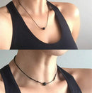 Black Lava Stone Rock Beads Pendant Essential Oil Necklace Choker Adjustable New