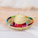 Mini Pet Dogs Straw Hat Sombrero Cat Sun Hat Beach Party Straw Hats Dogs Hat 3C