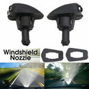 2Pc Universal Car Window Windshield Sprayer Spray Nozzle Wipper Washer Black New