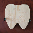 Wood Baby Tooth Box Kid Umbilical Lanugo Keepsakes Storage Case English-Typ