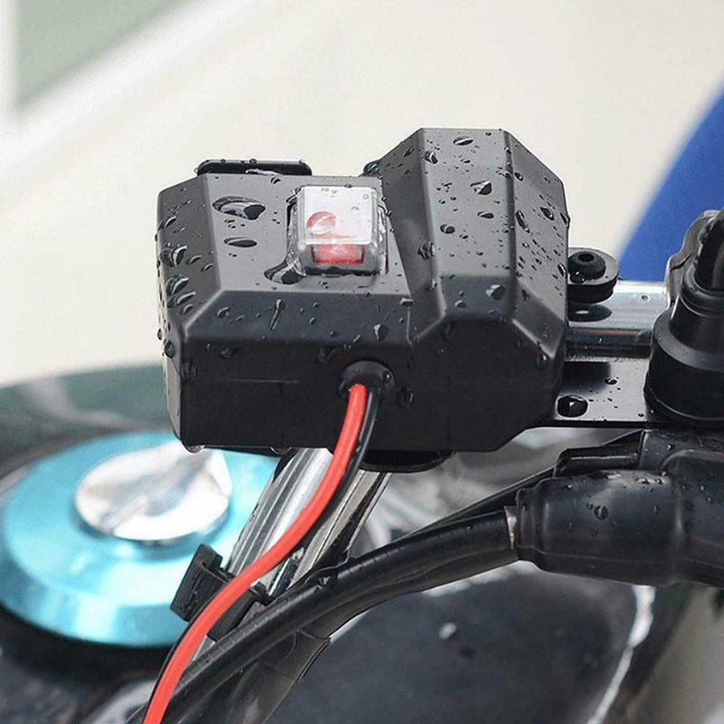 12v/24v Motorcycle USB Charger Power Adapter Socket&Voltmeter Display