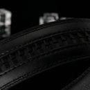 Black Luxury Men PU Leather Belt Wristband Strap Without K Buckle Automatic J0D1