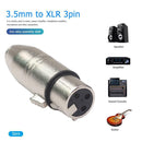 3Pin XLR Female to 3.5mm Jack TRS Female Socket Audio Adapter for Headphone Mic