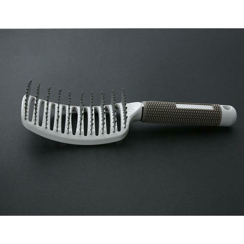 Professional Ribs Comb Women Wet Massage Styling Tool Hairbrush(White) A