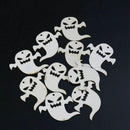 10pcs Wooden Embellishments Halloween Decoration Snicker Ghost Pattern Pend