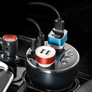 3.1A Dual USB Car Charger Bluetooth FM Music Transmitter with Emergency Hammer