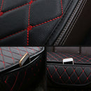 Universal Black PU Leather Red Seam Car Rear Seat Cover Back Cushion Mat Pad