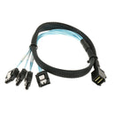 Mini SAS HD (SFF-8643) to 4 SATA 7Pin Cable, Mini SAS Host Internal Cable to