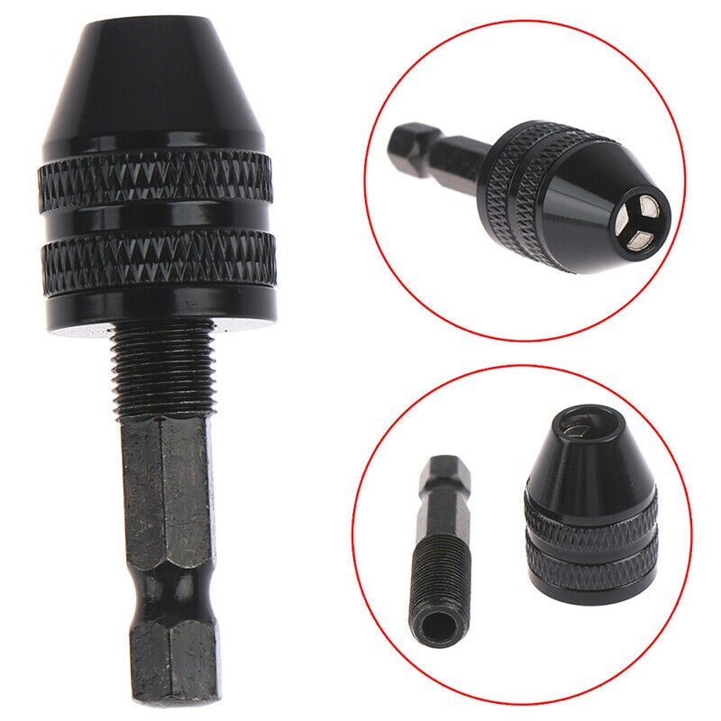 0.3-3.6mm Keyless Drill Chuck Screwdriver Impact Driver Adaptor 1/4" Sh Bj