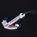 Wood Anchor Thermometer Craft Art Wall Hanging Hook Gauge Shell Nautical Deco JR
