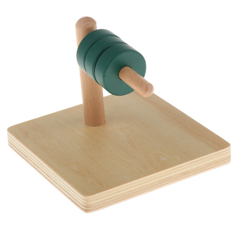 Wooden Montessori Discs on Horizontal Dowel - Geometry Toys For Kids - Train