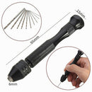 Mini Micro Aluminum Hand Drill With-Keyless Chuck +10x Twist Drills Rotary Tools