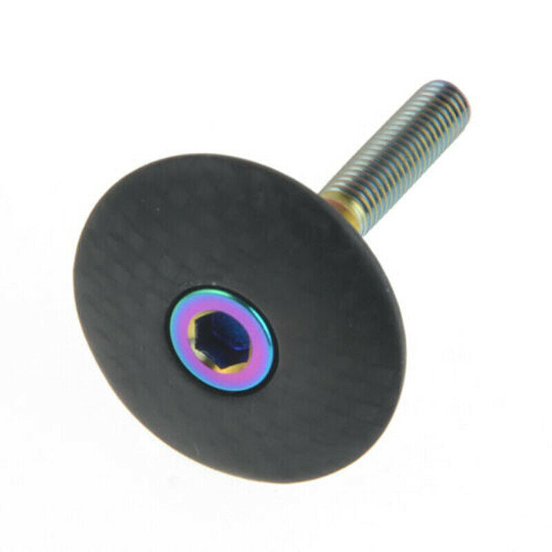 1-1/8 inch Matte Carbon Fiber Cycling Headset Stem Top Cap Titanium Bolt Ro