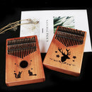 Mahogany African 17 Keys Kalimba Thumb Piano Hammer Cloth Bag for Gift Wood