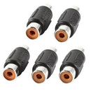 5pcs Audio Video RCA Female to Female Coupler Joiner Barrel Adapter