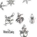 10x Multi Style Snowflake Snowman Christmas Charms Pendants for DIY Jewelry