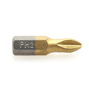 10pcs 1/4 PH2 Titanium Coated Cross Magnetic Screwdriver Bits 25mm Length