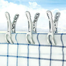 6pcs 9cm Small Stainless Steel Beach Towel Hanger Clamps Clothes Pegs Clips Tool