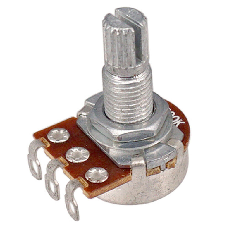 Set of Four (4X) 25K LONG Split Shaft Audio Taper Low Friction Potentiometers