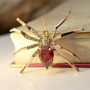Women Special Spider Pin Brooch Set Zircon(Red)