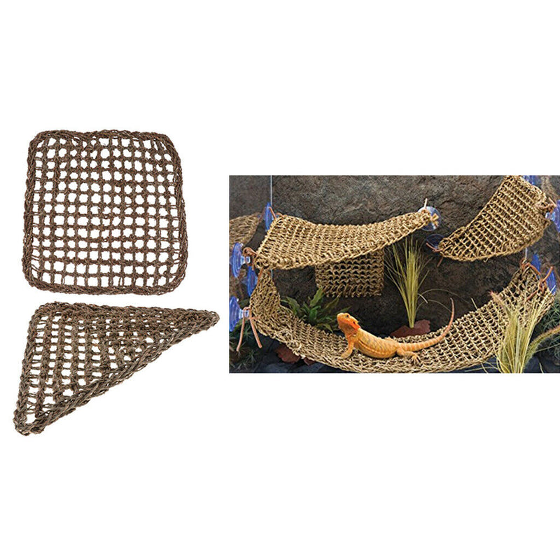 Set of 2 Reptile Corner Hammock Bed Seaweed Lounger Reptile Swing Bed