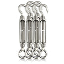 6x M4 Stainless Steel Turnbuckle Rope Wire Rigging Tension Tightener Hook