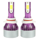 1 Pair COB LED Car Headlight Bulbs 72W Headlamp Fog Light Purple (9006) A