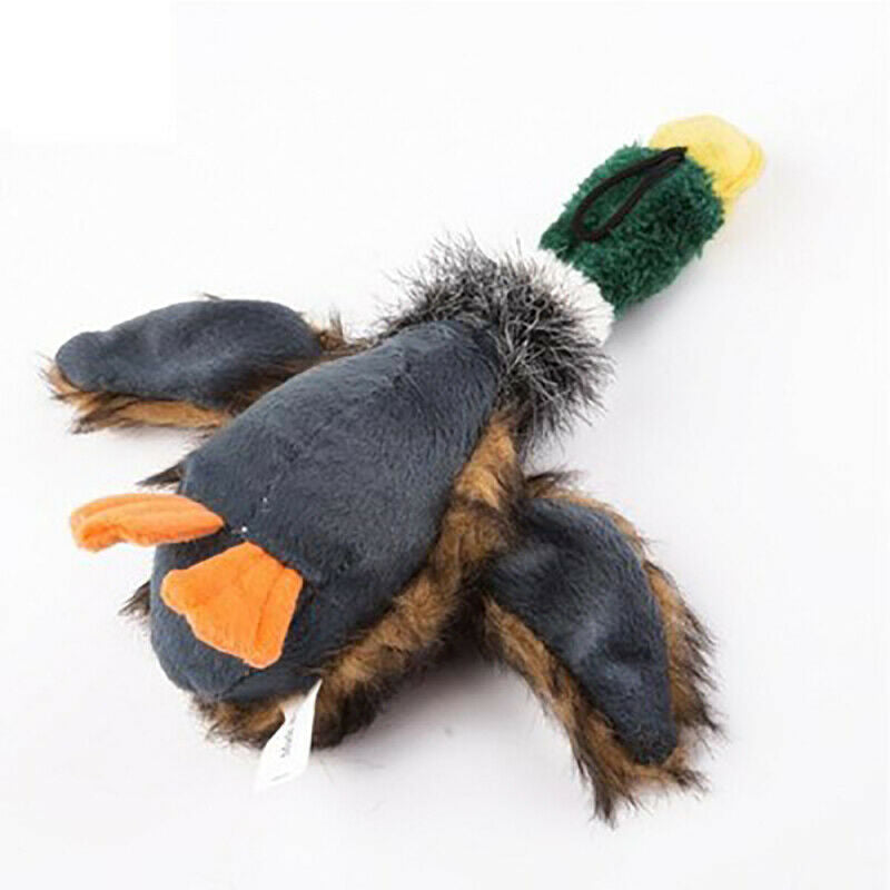 Realistic Pet Puppy Dog Chew Squeaker Squeaky Sound Wild Duck Plush Funny Toys