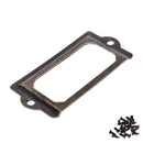 Retro Brass Drawer Label Pull Frame Handle File Name Card Holder+Screws 12P3 Gw