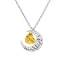 Necklace Fashion Women Elegant Love Moon Letters Daughter Crystal Pendant N