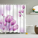 180cmx180cm Bathroom Shower Curtain Divider Fabric Curtain Purple Tulip
