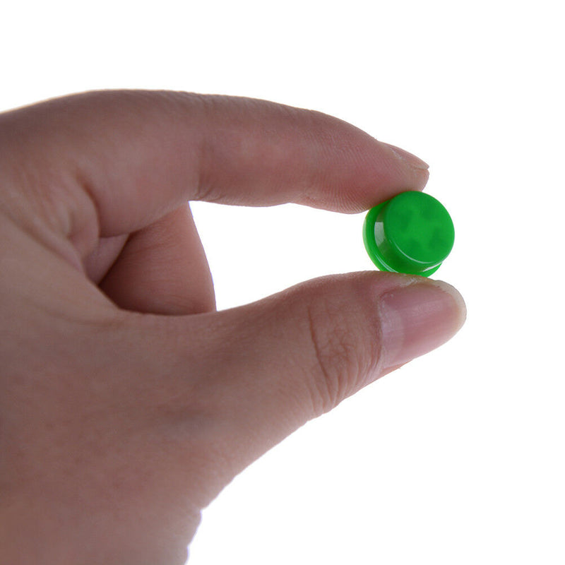 25Pcs Tactile Push Button Switch Momentary Tact & Cap 12X12X7.3Mm Kit Arduino Gn