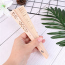 Retro Bamboo Fan Folding Wooden Carved Hand Fans for Outdoor Wedding Party Fa BX