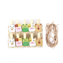 10x  Cartoon animal rabbit Wood Clip Photo Paper Pegs Craft Decoration BX