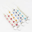 Baby Pacifier Clip Boy Girl Crystal Plastic Beaded Pacifier Holder Clip Nip E9R9