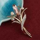 Fashion Rhinestone Champagne Brooch Pin Women Wedding Bridal Party Flower C Z5Q7