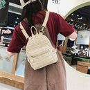 Straw Backpack Women Bag Small Fashion Stripe Woven Backpacks Girl Backpack