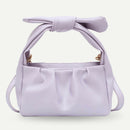 Retro Women Tote Bag Soft PU Shoulder Handbag Female Cloud Clutch (Purple) A
