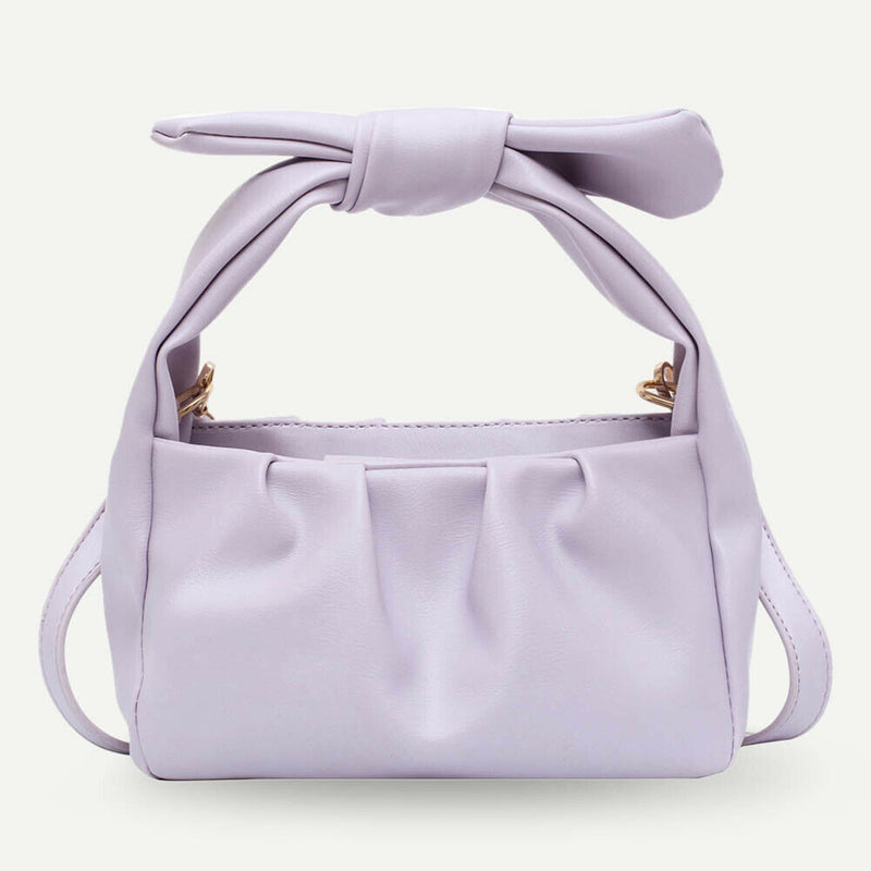 Retro Women Tote Bag Soft PU Shoulder Handbag Female Cloud Clutch (Purple) A