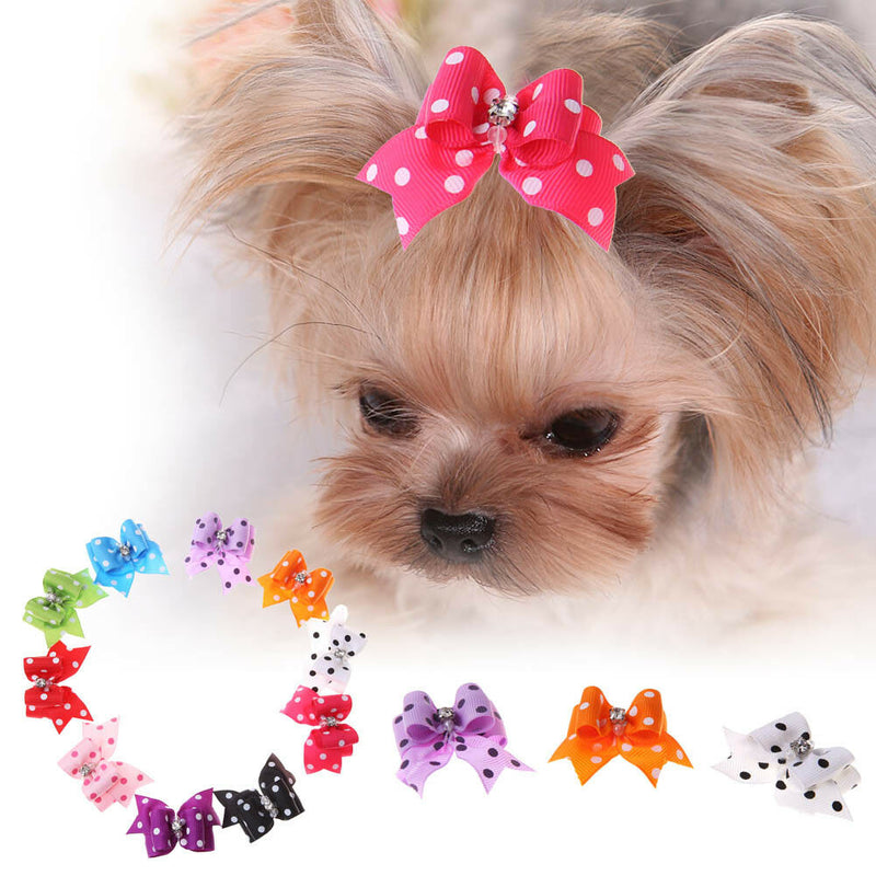 10x Small Pet Beauty Bow Tie Dog Cat Hair Clip Hairpin Puppy Grooming Accessory