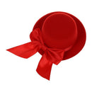 Ladies Mini Top Hat Fascinator Burlesque Millinery w/ Bowknot - Red Z6N7