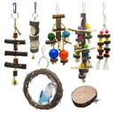 7 Pcs Birds Parrot Chew Toys Wooden Blocks Toys For Small to Large Birds Parrots