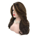 Chemical Fiber Fluffy Lady'S Long Roll Brown Wig Wave Roll Wig Hair Set Hig V9B1