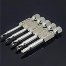 5Pcs Set Triple-cornered Screwdriver Bits S2 Steel 1/4 inch Hex Shank 50mm