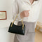 Women Stone Leather Shoulder Bags Elegant Chain Messenger Handbags (Black)