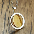 Stainless Steel Tai Chi Yin Yang Rotating Pendant Necklace Gift For Valentine,