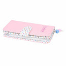 Women's wallet Zipped PU Leather purse Pink Dots Card Wallet S8S4